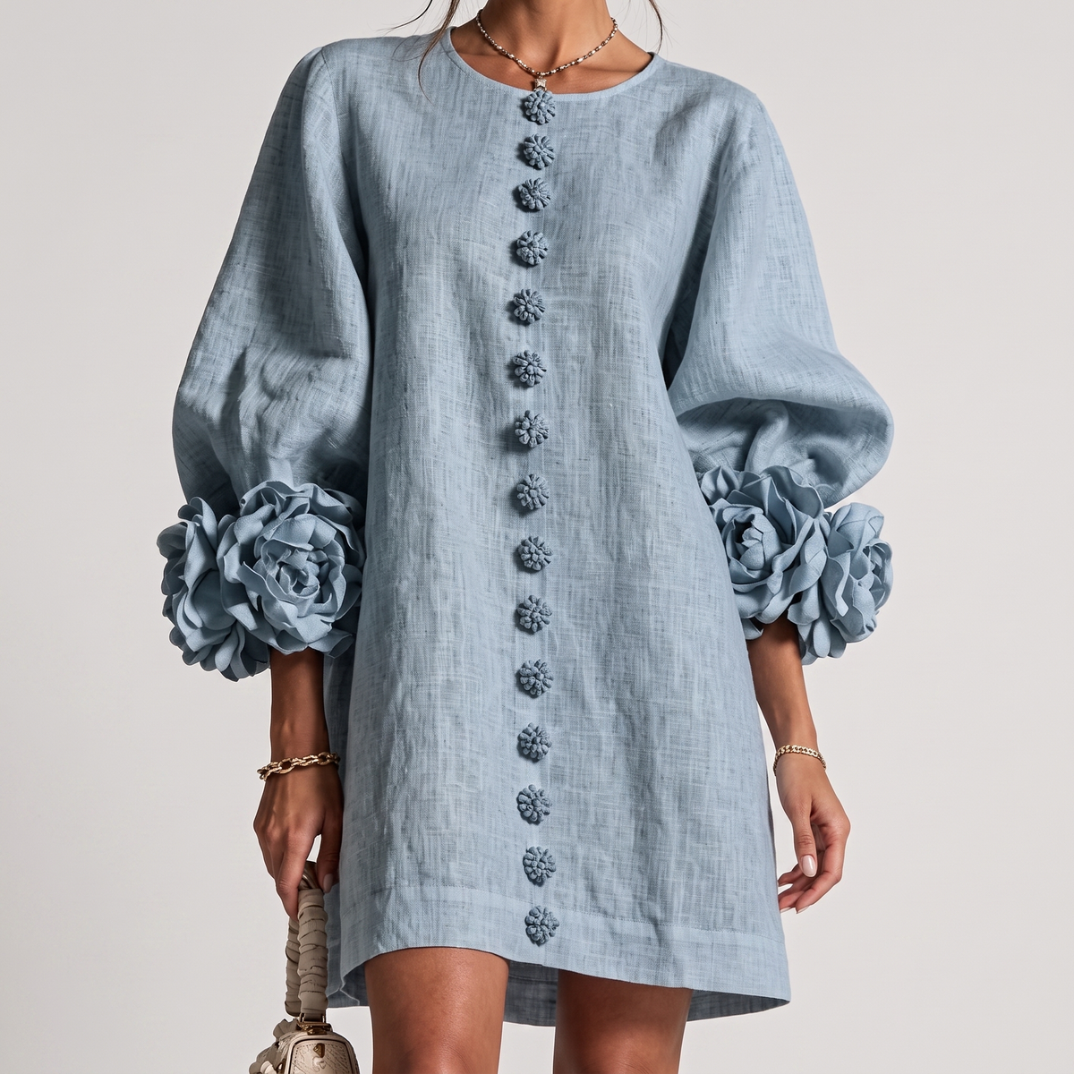 Daisy™ | Rosette Sleeve Shift Dress