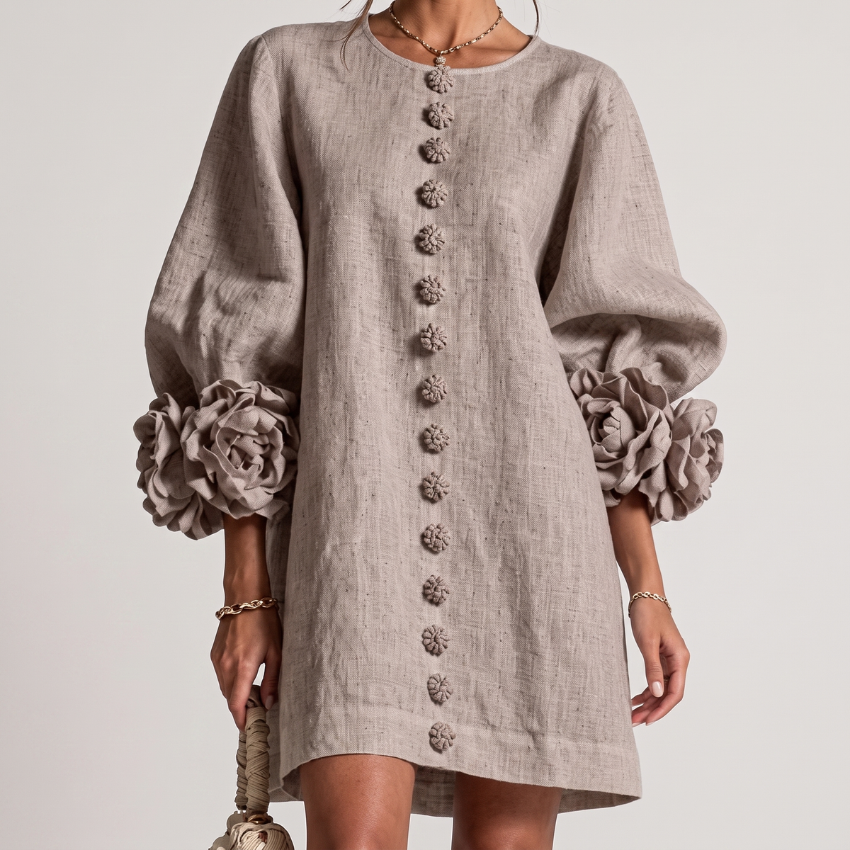 Daisy™ | Rosette Sleeve Shift Dress