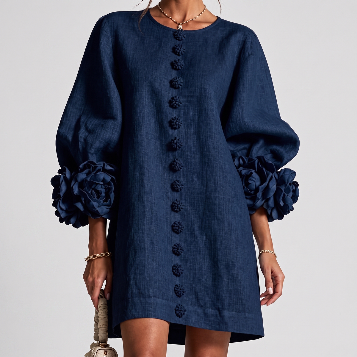 Daisy™ | Rosette Sleeve Shift Dress