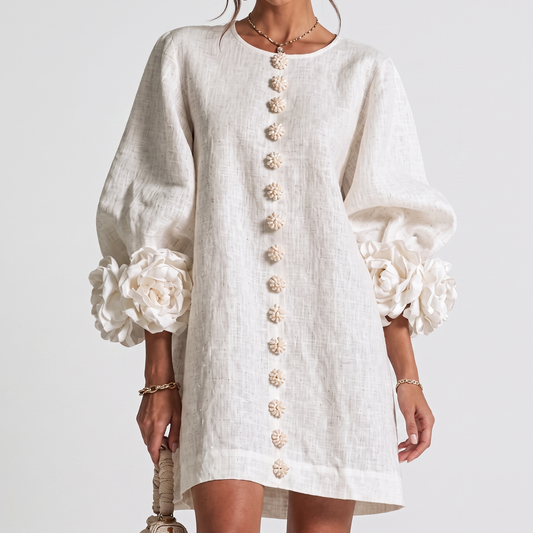 Daisy™ | Rosette Sleeve Shift Dress