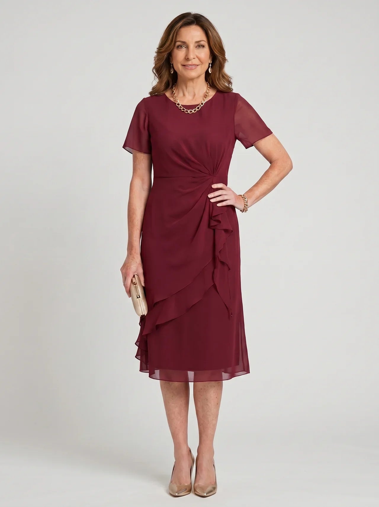 The Sara™ — Draped Elegant Dress