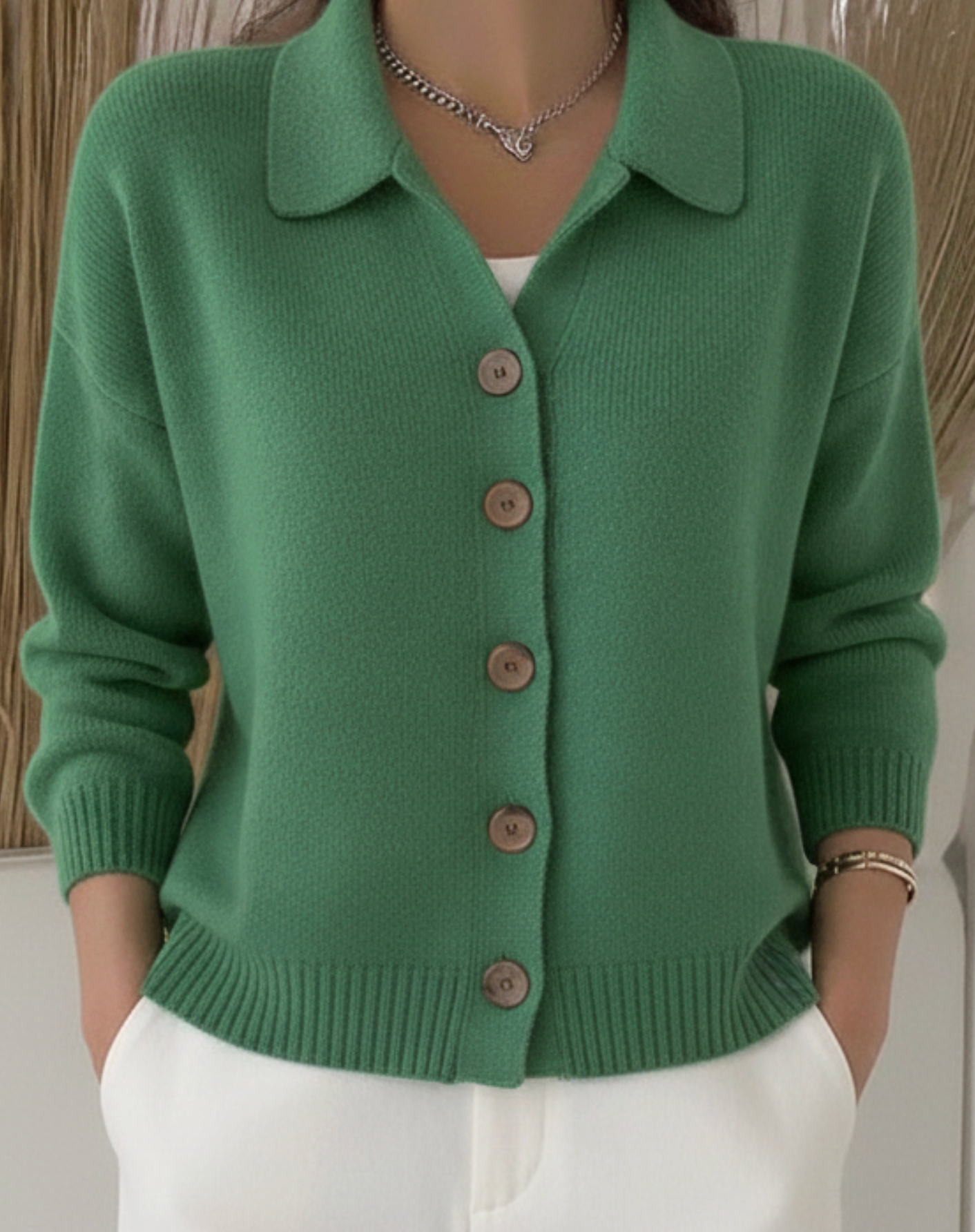 Melanie | Button-Up Knit Cardigan with Collar